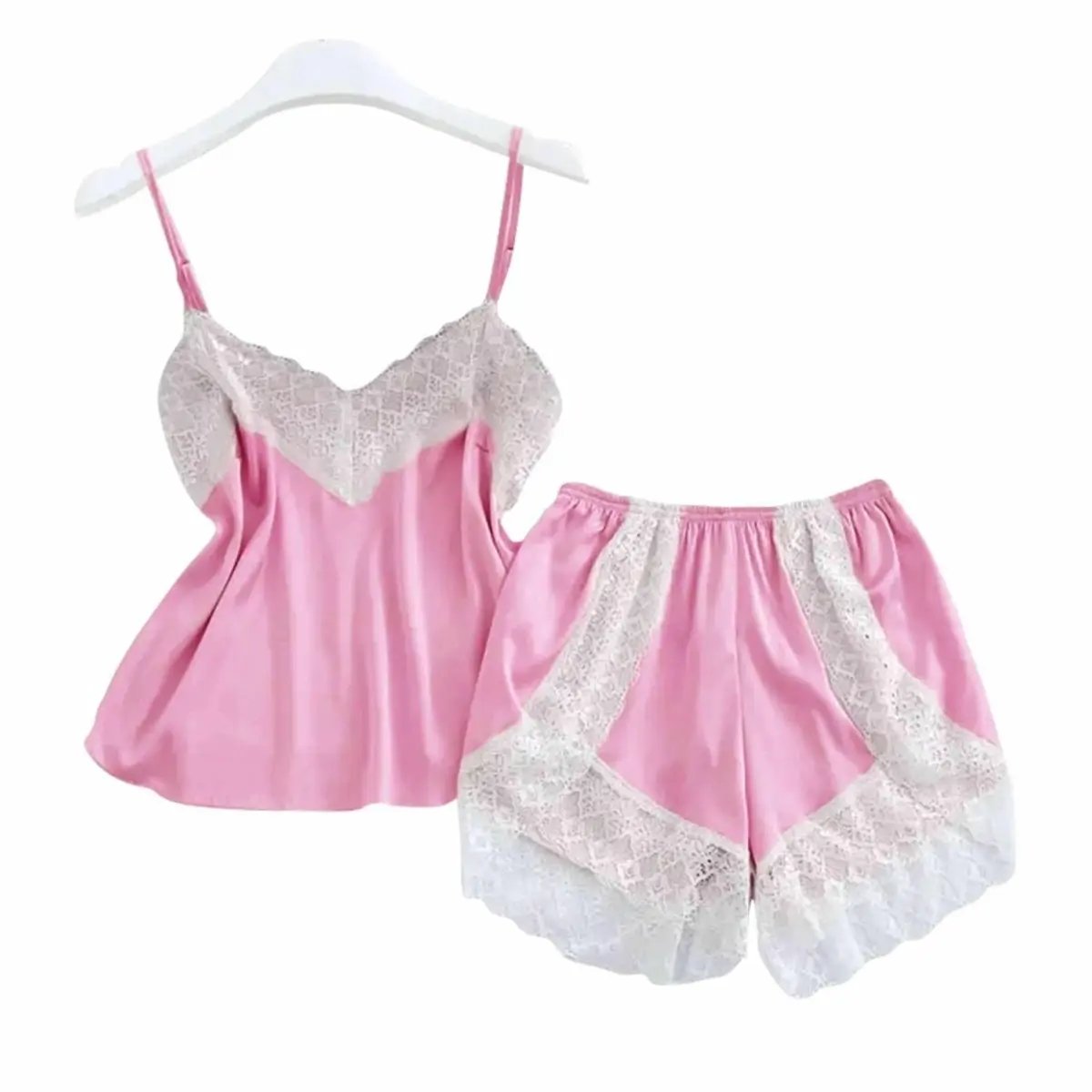 Love Salve Babydoll Cami Lingerie Sleeveless Nightwear for Women - PJ Pajama Camisole Silk Sleepwear - Love Salve